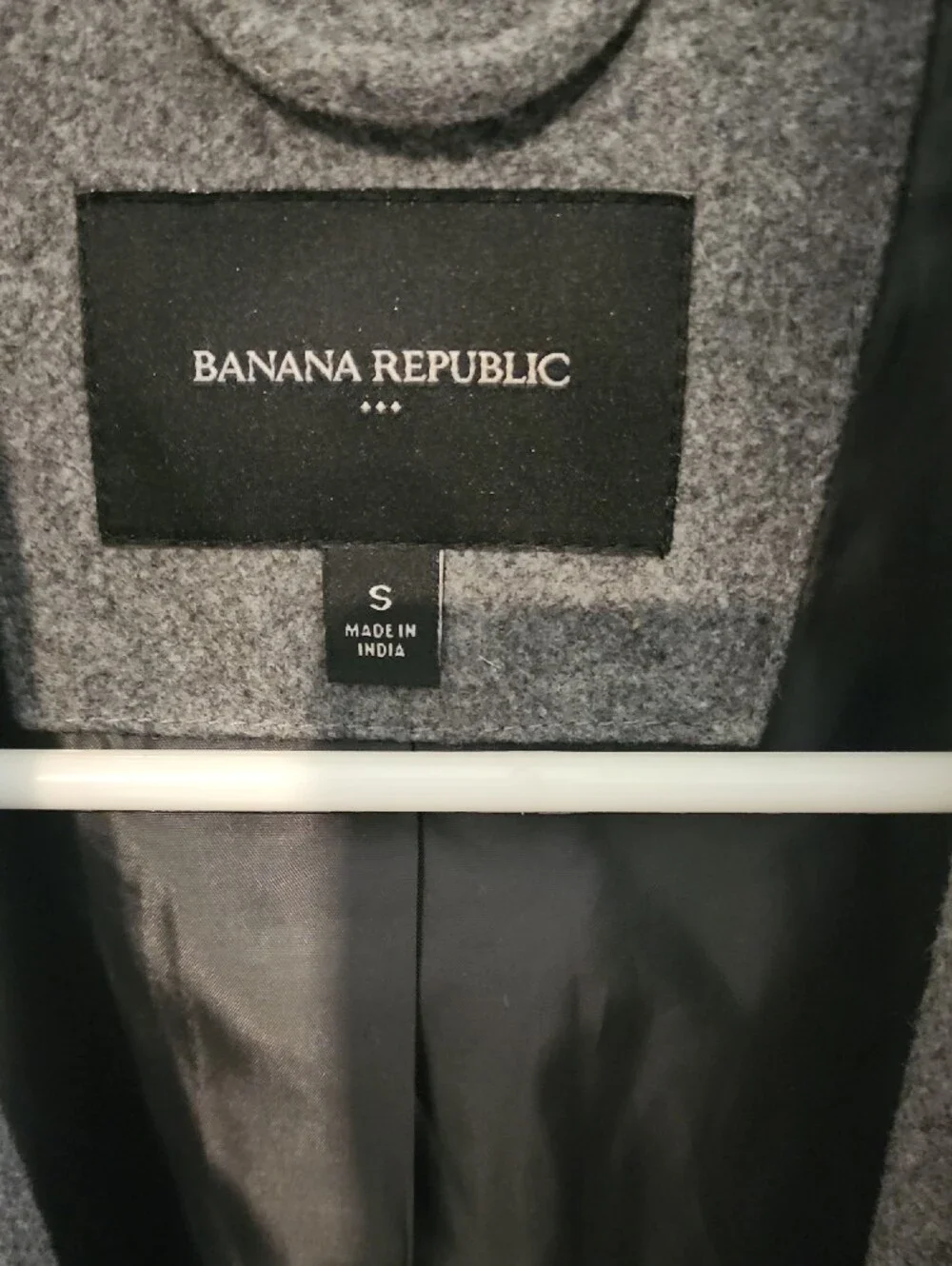 Banana Republic Men's Charcoal Gray Wool-Blend Pea Coat